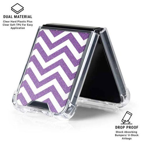 Purple Chevron Galaxy Z Flip6 Clear Case