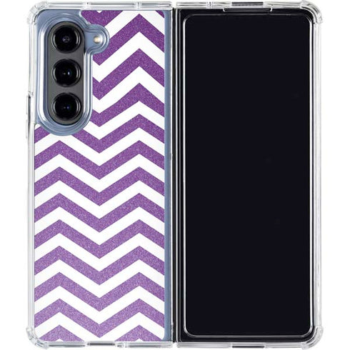 Purple Chevron Galaxy Z Fold5 5G Clear Case