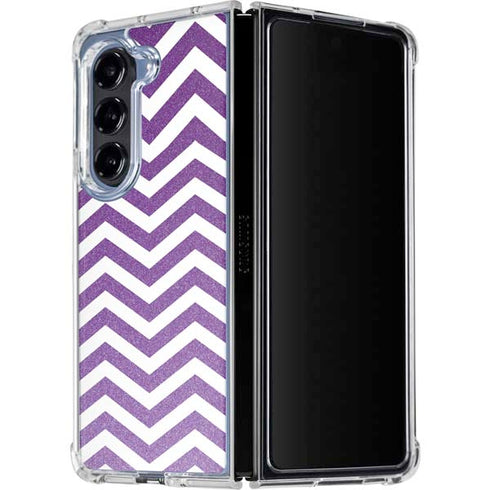 Purple Chevron Galaxy Z Fold5 5G Clear Case