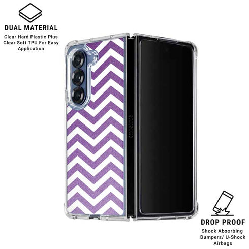 Purple Chevron Galaxy Z Fold6 Clear Case