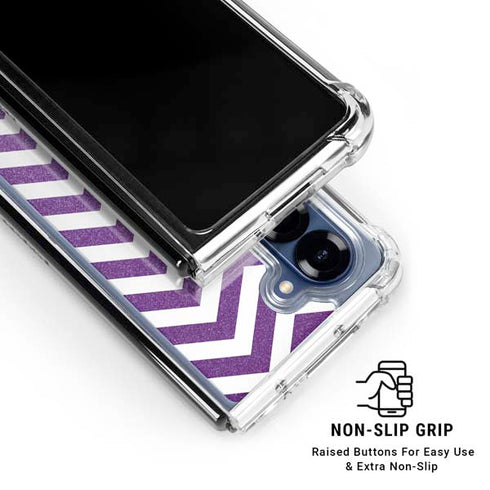 Purple Chevron Galaxy Z Fold6 Clear Case