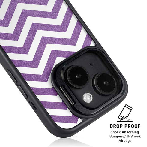 Purple Chevron iPhone 14 Kickstand Case