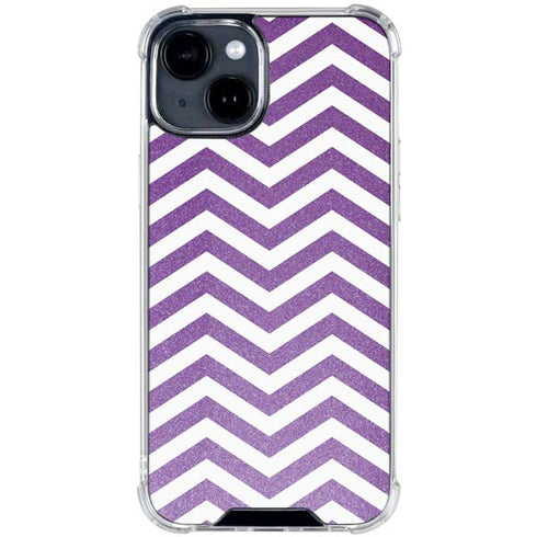 Purple Chevron iPhone 15 Clear Case