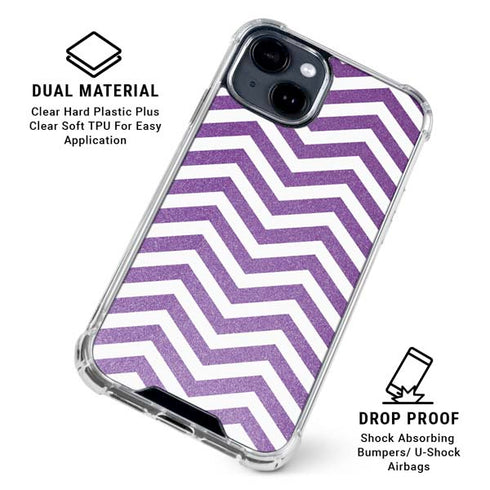 Purple Chevron iPhone 15 Clear Case
