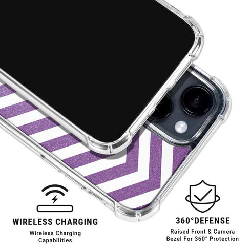 Purple Chevron iPhone 15 Clear Case