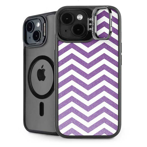 Purple Chevron iPhone 15 Plus Kickstand Case