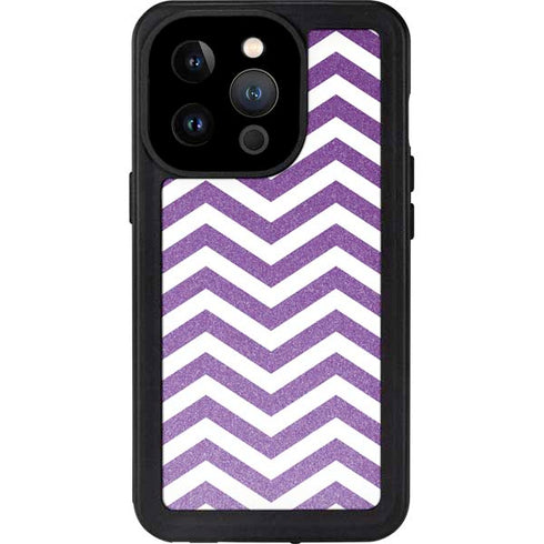 Purple Chevron iPhone 15 Pro Waterproof Case