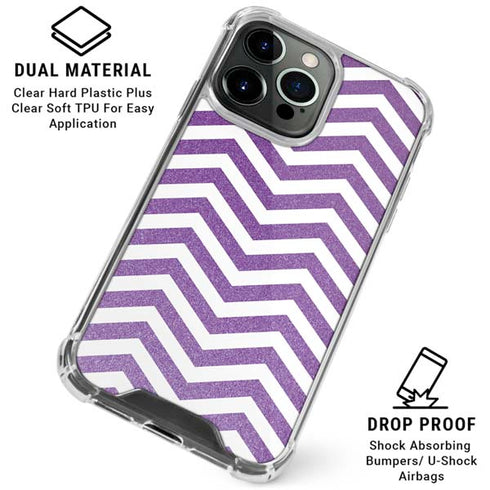 Purple Chevron iPhone 16 Pro Max Clear Case