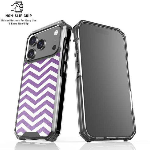 Purple Chevron iPhone 18 Pro Clear Case