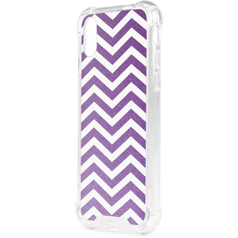 Purple Chevron iPhone XS Clear Case