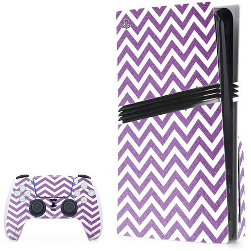 Purple Chevron PS5 Pro Disk Bundle Skin