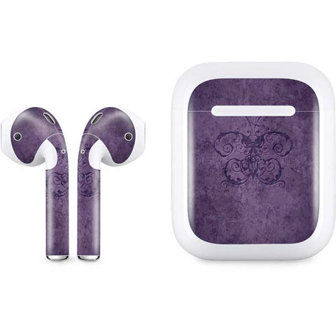 Purple Damask Butterfly by Brigid Ashwood Apple AirPods Skin