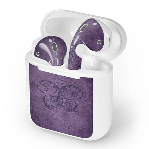 Purple Damask Butterfly by Brigid Ashwood Apple AirPods Skin