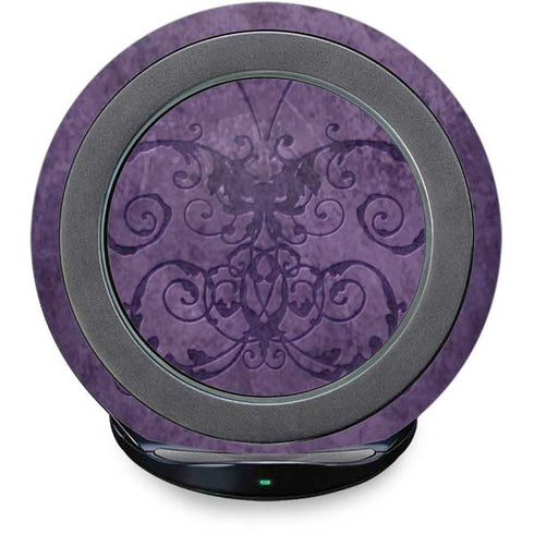 Purple Damask Butterfly by Brigid Ashwood Fast Charge Wireless Charging Stand Skin