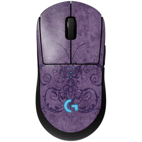 Purple Damask Butterfly by Brigid Ashwood G Pro Wireless Gaming Mouse Skin