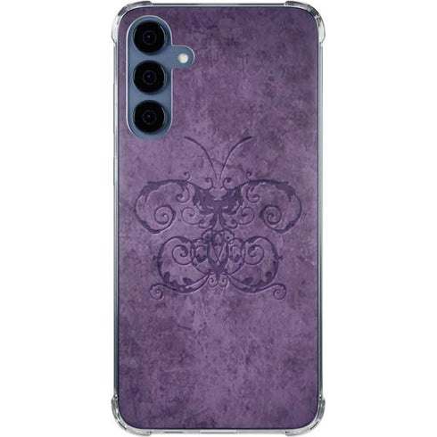 Purple Damask Butterfly by Brigid Ashwood Galaxy A35 5G Clear Case
