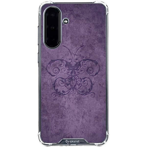 Purple Damask Butterfly by Brigid Ashwood Galaxy A36 5G Clear Case