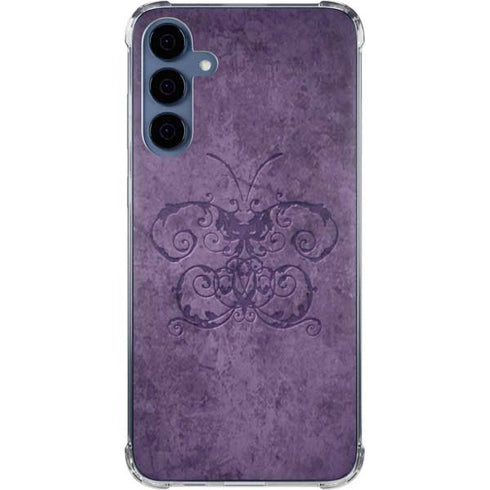 Purple Damask Butterfly by Brigid Ashwood Galaxy A55 5G Clear Case