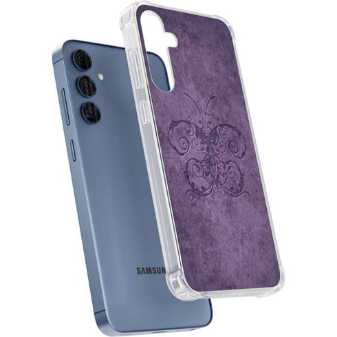 Purple Damask Butterfly by Brigid Ashwood Galaxy A55 5G Clear Case