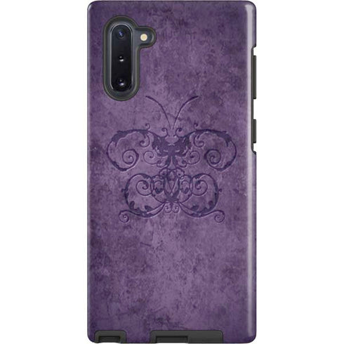 Purple Damask Butterfly by Brigid Ashwood Galaxy Cases