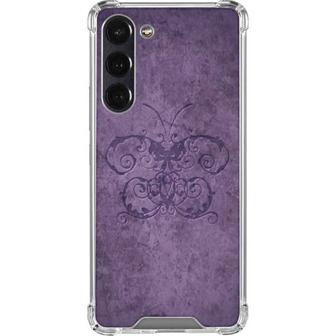 Purple Damask Butterfly by Brigid Ashwood Galaxy S24 FE Clear Case
