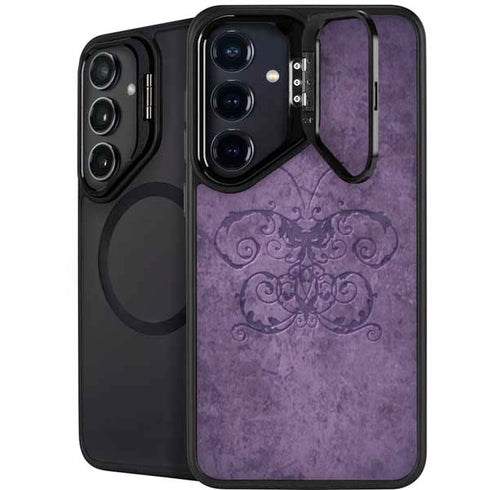 Purple Damask Butterfly by Brigid Ashwood Galaxy S25 Kickstand Case