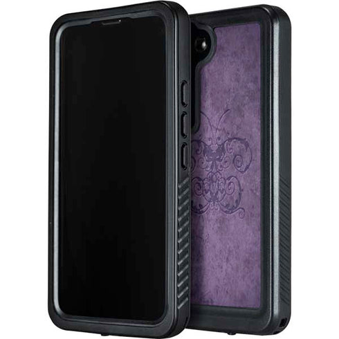 Purple Damask Butterfly by Brigid Ashwood Galaxy S24 Plus Waterproof Case