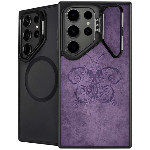 Purple Damask Butterfly by Brigid Ashwood Galaxy Cases