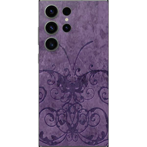 Purple Damask Butterfly by Brigid Ashwood Galaxy S24 Ultra Skin