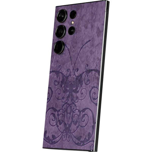 Purple Damask Butterfly by Brigid Ashwood Galaxy S25 Ultra Skin