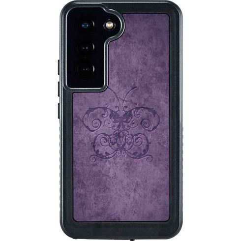Purple Damask Butterfly by Brigid Ashwood Galaxy S24 Waterproof Case