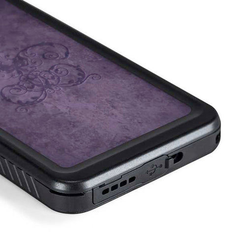 Purple Damask Butterfly by Brigid Ashwood Galaxy S24 Waterproof Case