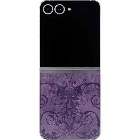 Purple Damask Butterfly by Brigid Ashwood Galaxy Z Flip6 Skin