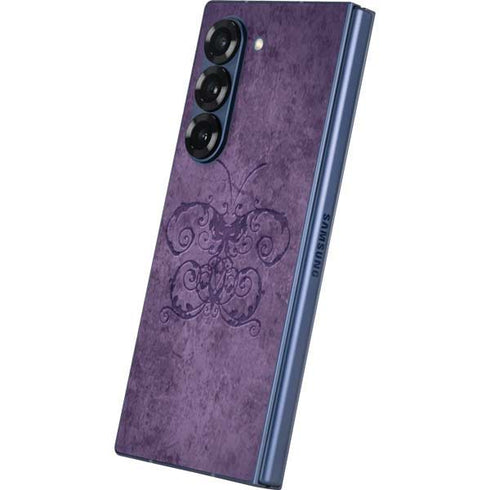 Purple Damask Butterfly by Brigid Ashwood Galaxy Z Fold6 Skin
