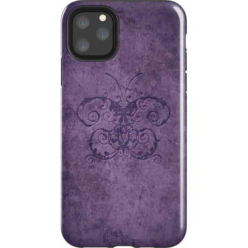 Purple Damask Butterfly by Brigid Ashwood iPhone Cases