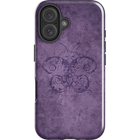 Purple Damask Butterfly by Brigid Ashwood iPhone 16 Impact Case