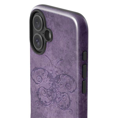 Purple Damask Butterfly by Brigid Ashwood iPhone 16 Impact Case