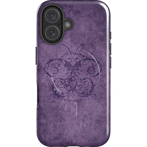 Purple Damask Butterfly by Brigid Ashwood iPhone 16 Magsafe Impact Case