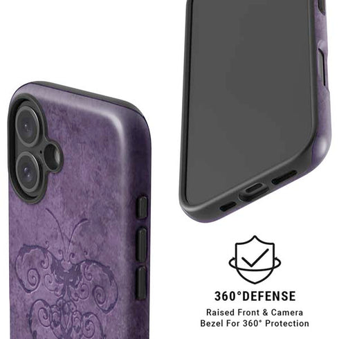 Purple Damask Butterfly by Brigid Ashwood iPhone 16 Magsafe Impact Case