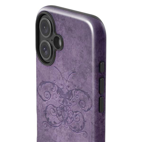 Purple Damask Butterfly by Brigid Ashwood iPhone 16 Plus Impact Case