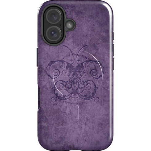Purple Damask Butterfly by Brigid Ashwood iPhone 16 Plus Magsafe Impact Case
