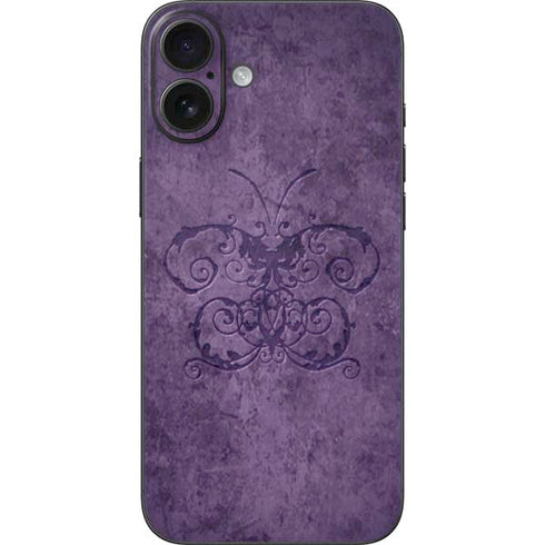 Purple Damask Butterfly by Brigid Ashwood iPhone 16 Plus Skin