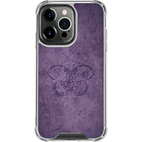 Purple Damask Butterfly by Brigid Ashwood iPhone 16 Pro Clear Case