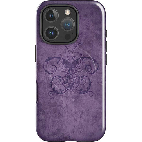 Purple Damask Butterfly by Brigid Ashwood iPhone 16 Pro Magsafe Impact Case