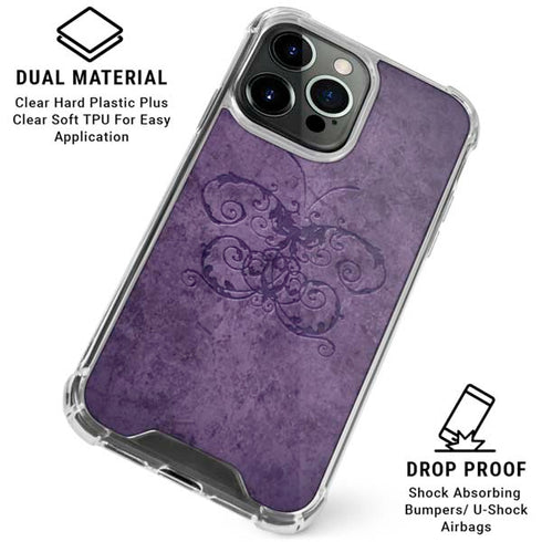 Purple Damask Butterfly by Brigid Ashwood iPhone 16 Pro Max Clear Case