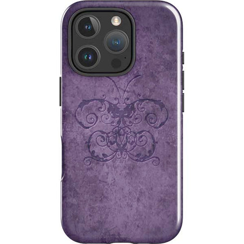 Purple Damask Butterfly by Brigid Ashwood iPhone 16 Pro Max Impact Case