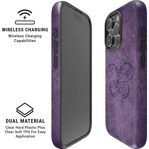 Purple Damask Butterfly by Brigid Ashwood iPhone 16 Pro Max Magsafe Impact Case