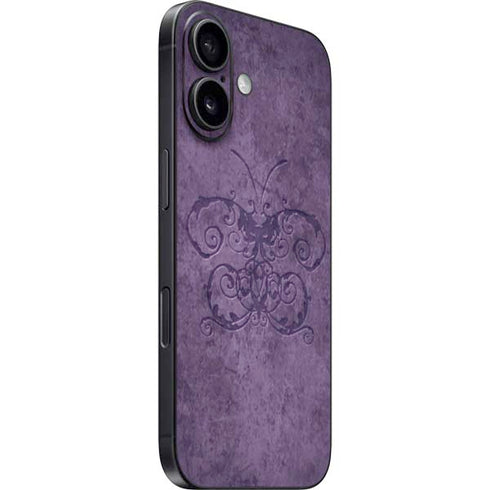 Purple Damask Butterfly by Brigid Ashwood iPhone 16 Skin