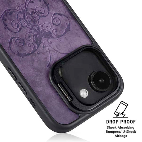 Purple Damask Butterfly by Brigid Ashwood iPhone 16e Kickstand Case