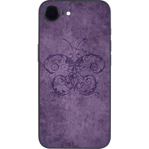 Purple Damask Butterfly by Brigid Ashwood iPhone 16e Skin